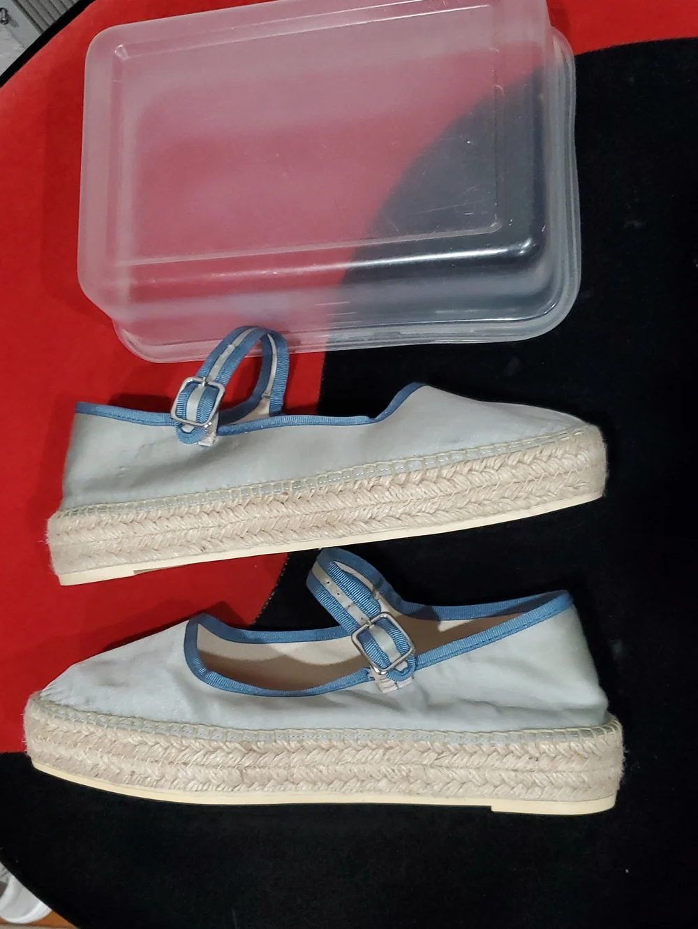 Maeve by Anthropologie Blue Satin Mary Jane Espadrille Flats - Size EU 42 US 11